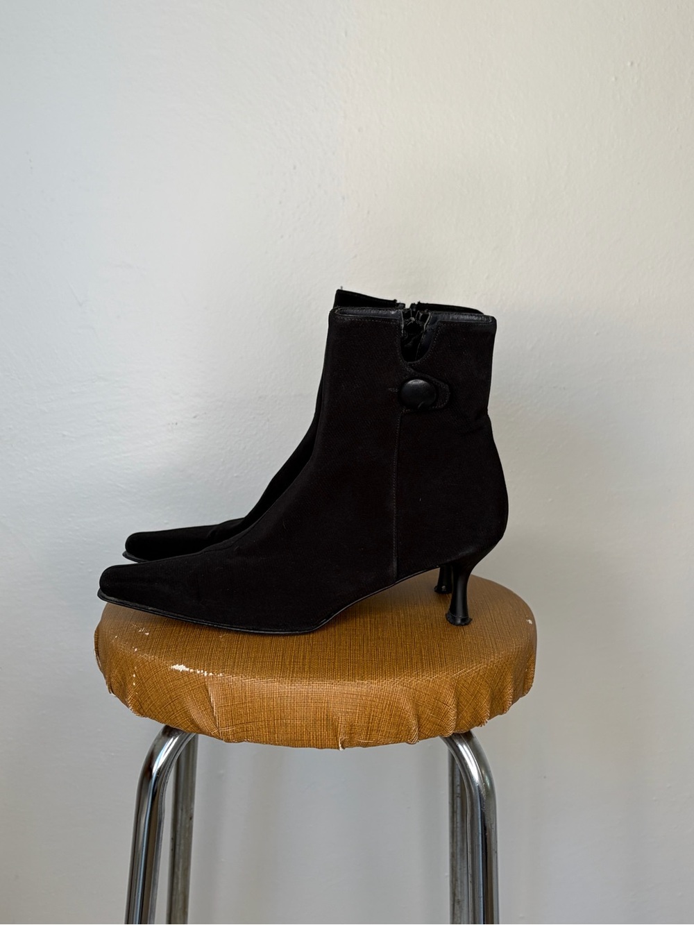 Vintage Stuart Weitzman Ankle Boots Kitten Heel Y2K Whimsigoth Dark Academia